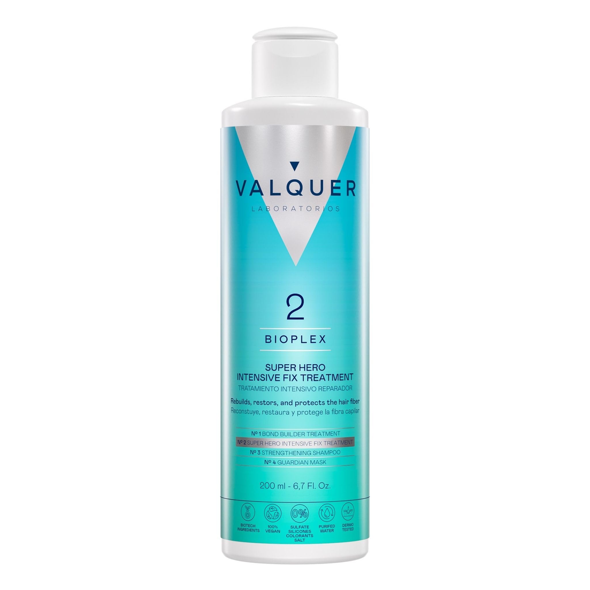 Valquer Bioplex No2 | Tratamiento Capilar Reparador Intensivo | 200 ml | Restaura y Revitaliza y Protege el Cabello Dañado, Seco y Teñido | Vegano