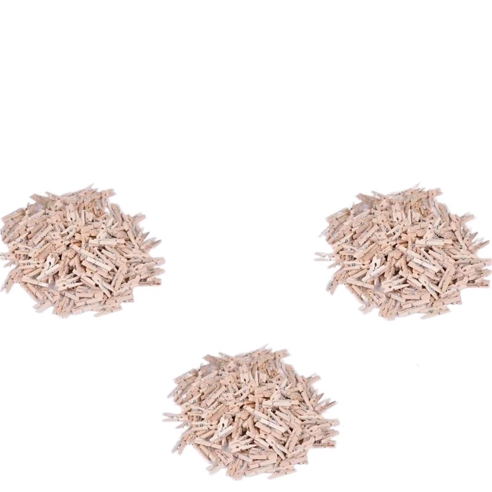 100-500PCS Wooden Clips PhotoFolder Wedding Party Clip For Colthes(Wood 300pcs)