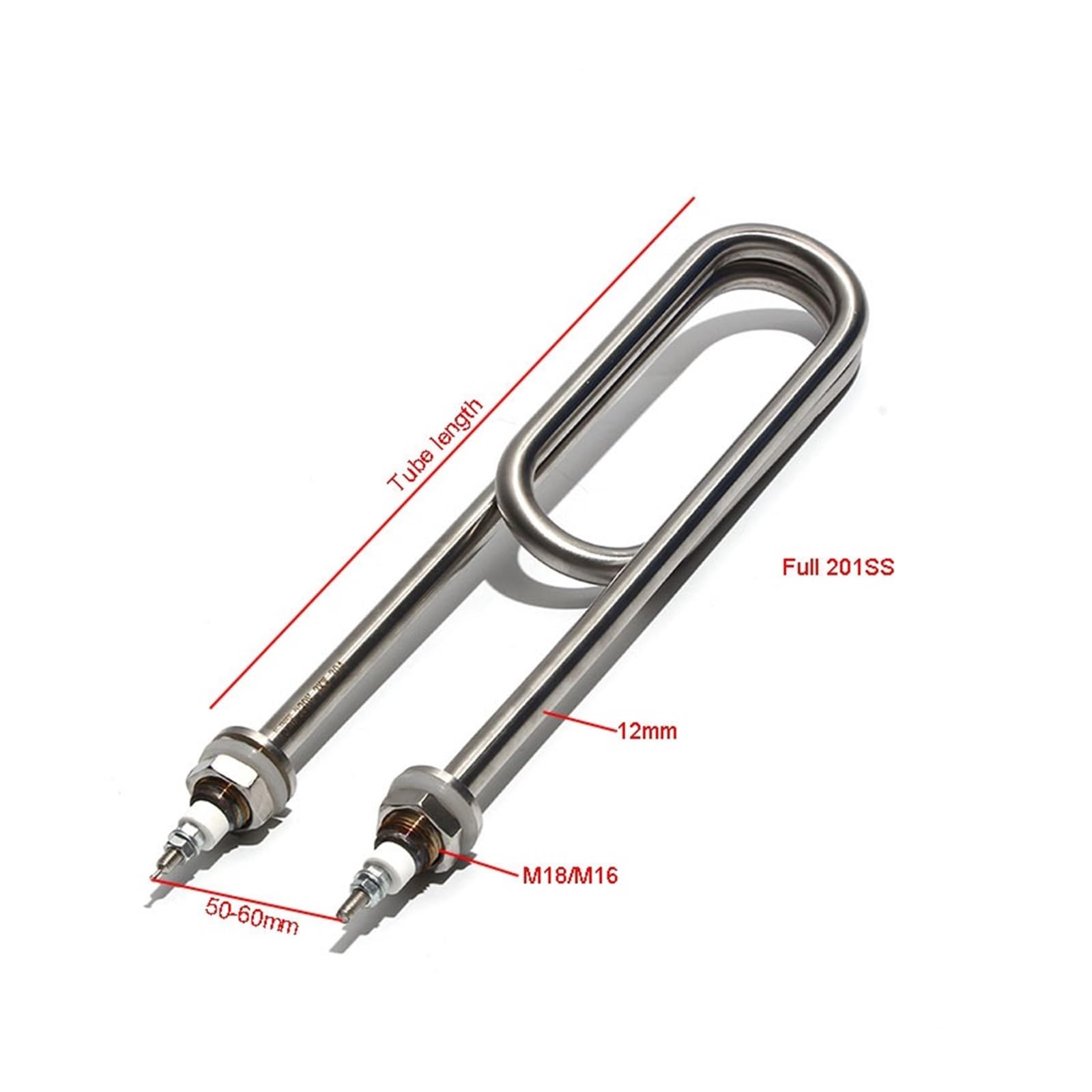Elektryczny Podgrzewacz Wody Element Gwint M18/M16 Samochód Do Jadalni Elektryczna Rura Grzewcza 201 Ze Stali Nierdzewnej Szybkie Nagrzewanie(M16 Thread,Single phase,290mm 3KW)