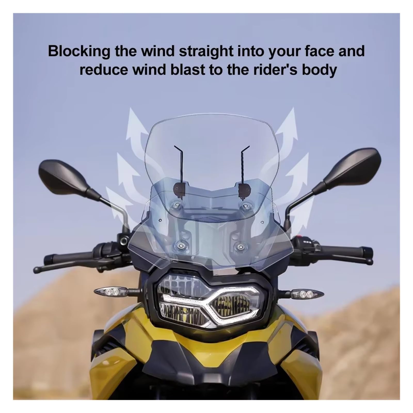 Cupolino moto Parabrezza Anteriore Alto Inferiore Regolabile | Per BMW F850GS F750GS F 750 850 GS 2018-2023 Trasparente/Fumé chiaro Plastica PC(Light Smoke)