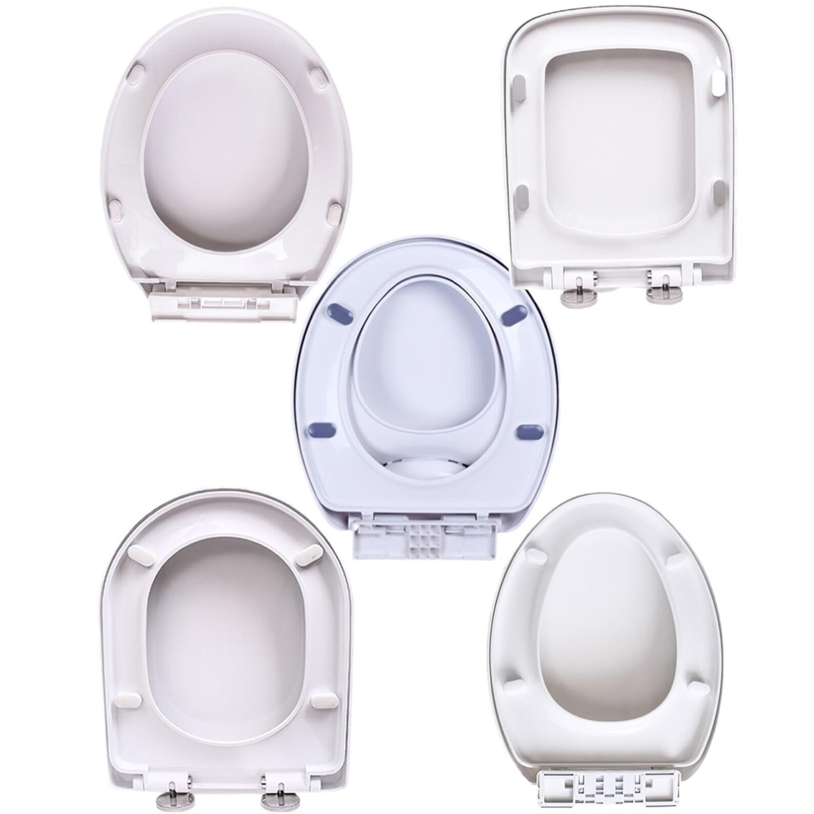 Rrypbovg One Color Soft Close Toilet Seat Toilet Seat, Soft Close Toilet Seats White With Quick Release, Sturdy Duroplastic Toilet Lid Wc Seats(S-Shaped)