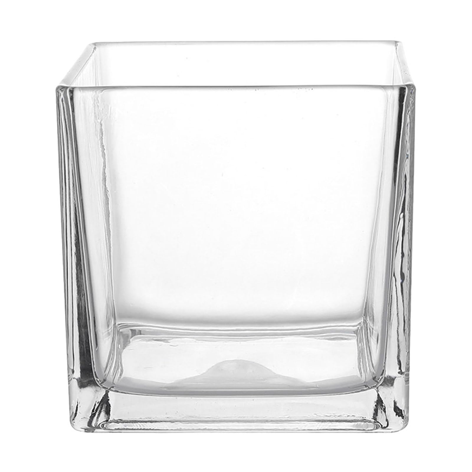 Florero resistente y práctico cuadrado de cristal para raíces visibles sin tierra
