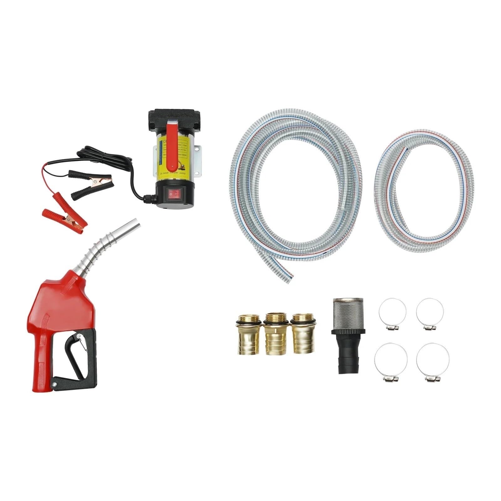 Awtomatyczna pompa paliwa Pompa oleju napędowego opałowego z wężem Elektryczny samozasysający pistolet automatyczny 12 V 45 l(White)