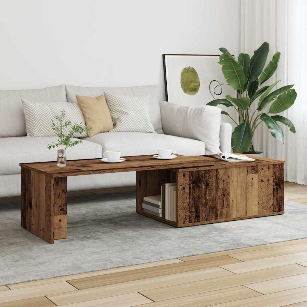 Genérico Mesa de centro Madera de Ingeniería 150x50x35 cm | Superficie lisa, resistente a la humedad, gran espacio de almacenamiento, fácil de limpiar