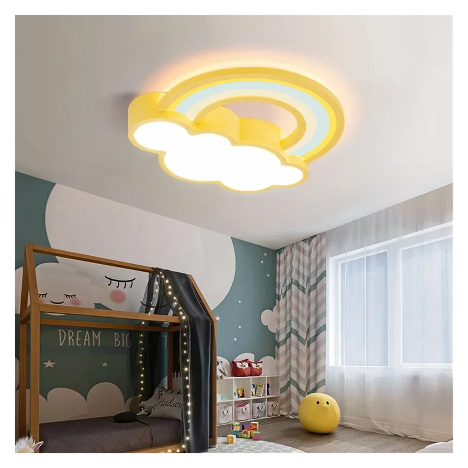 Dimmable 's Room Cartoon Ceiling Light Rainbow Lamp Prince Princess Bedroom Boy Girl Luxury Furniture Lighting