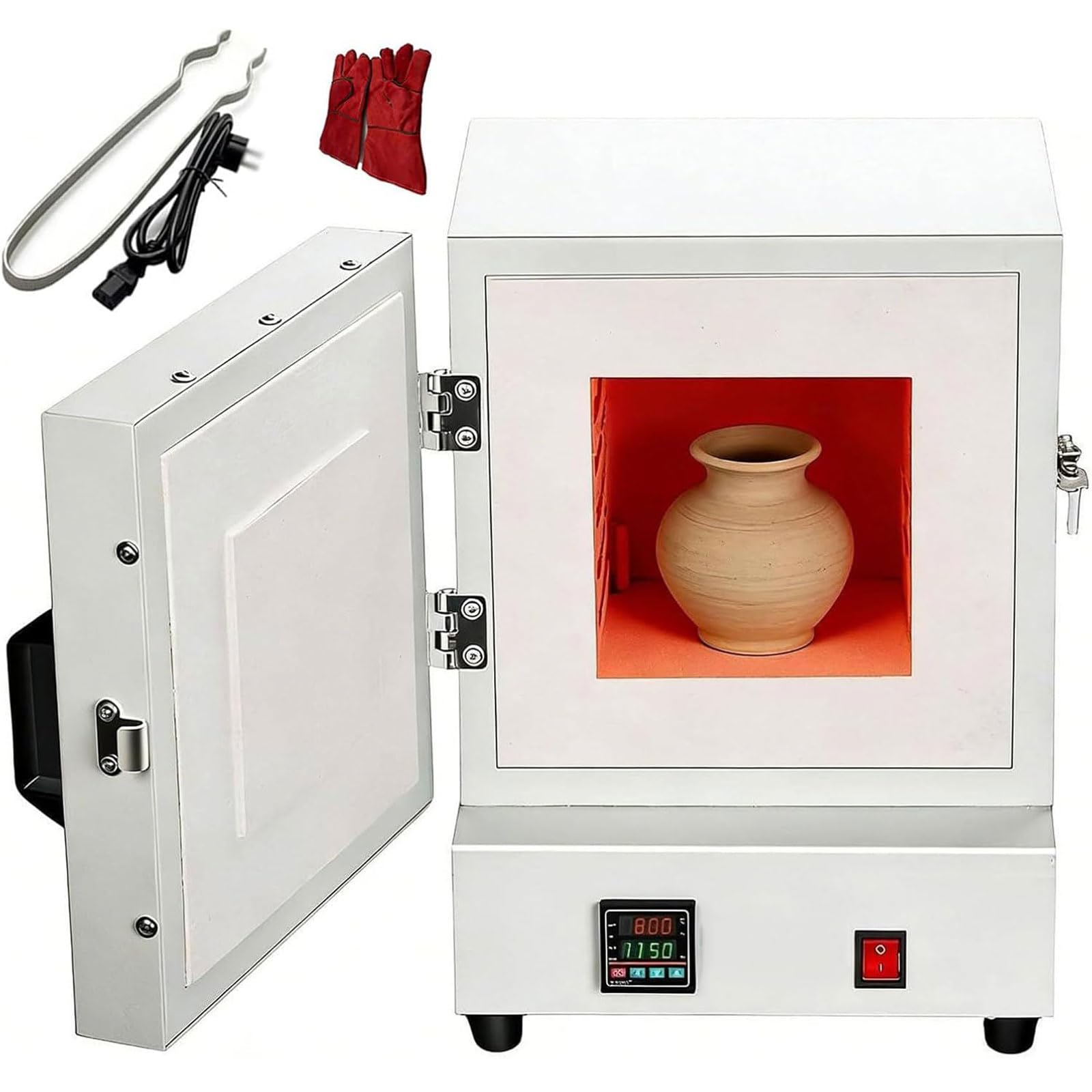 Horno de mufla eléctrico de 1150 ℃ y 2000 W con pantalla inteligente para laboratorio