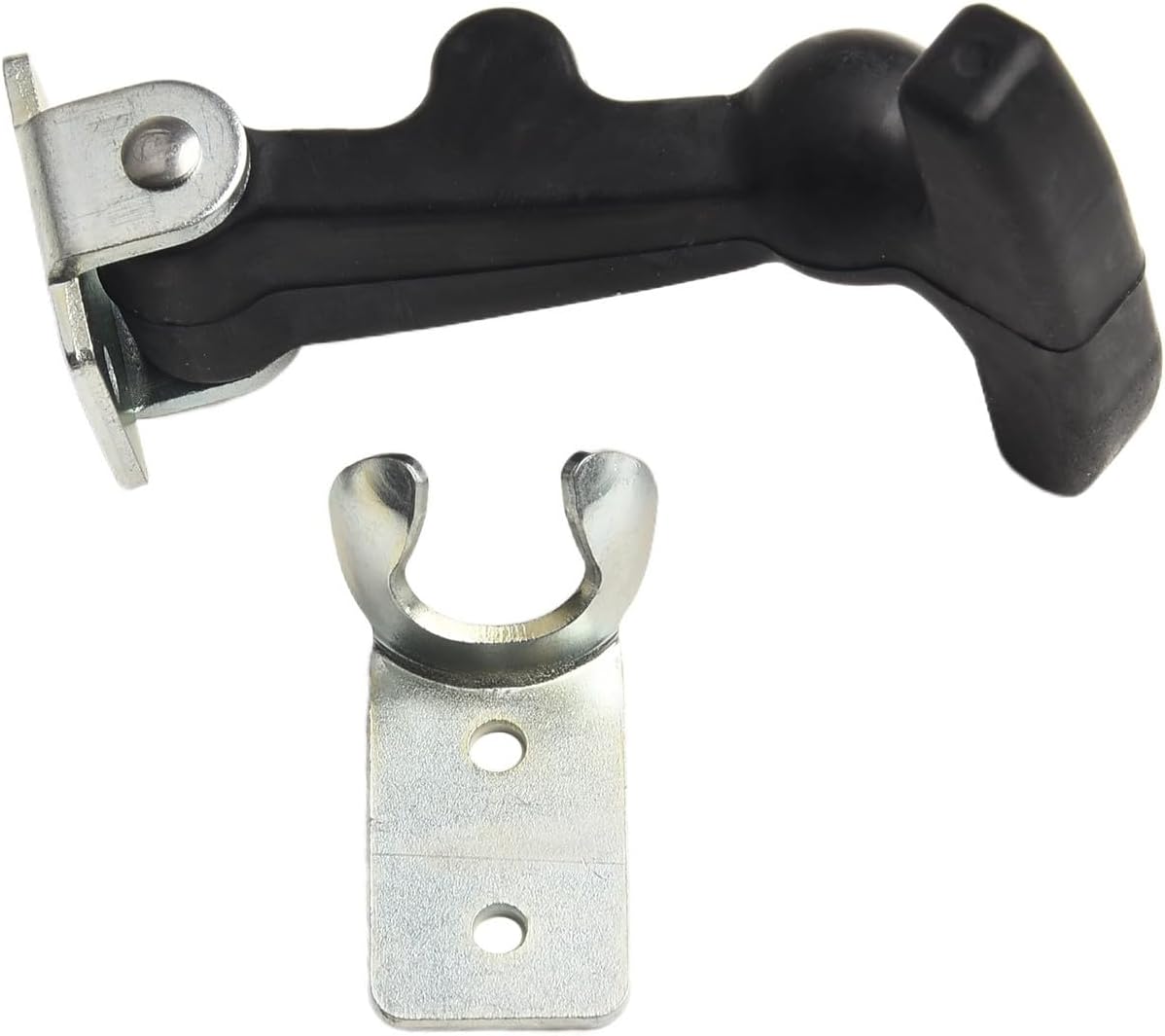 1Pcs Elastic Stainless Steel Rubber Hood Catch, 4.7 Inch Flexible T-Handle Hasp Rubber Flexible Draw Latches with Brackets for Tool Cabinet, Vehicle Engine, Hood