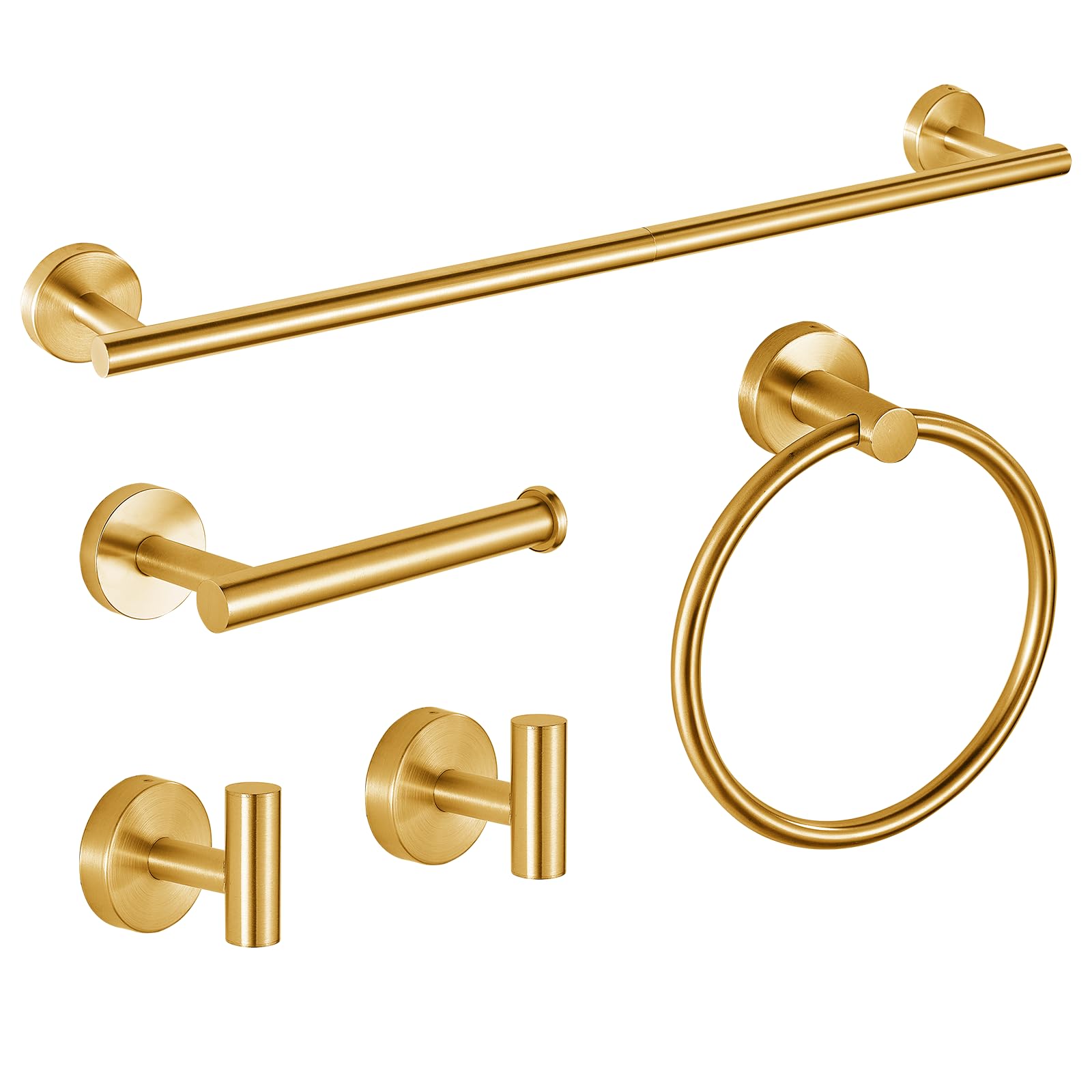 Lot de 5 accessoires de salle de bain en acier inoxydable suspendus
