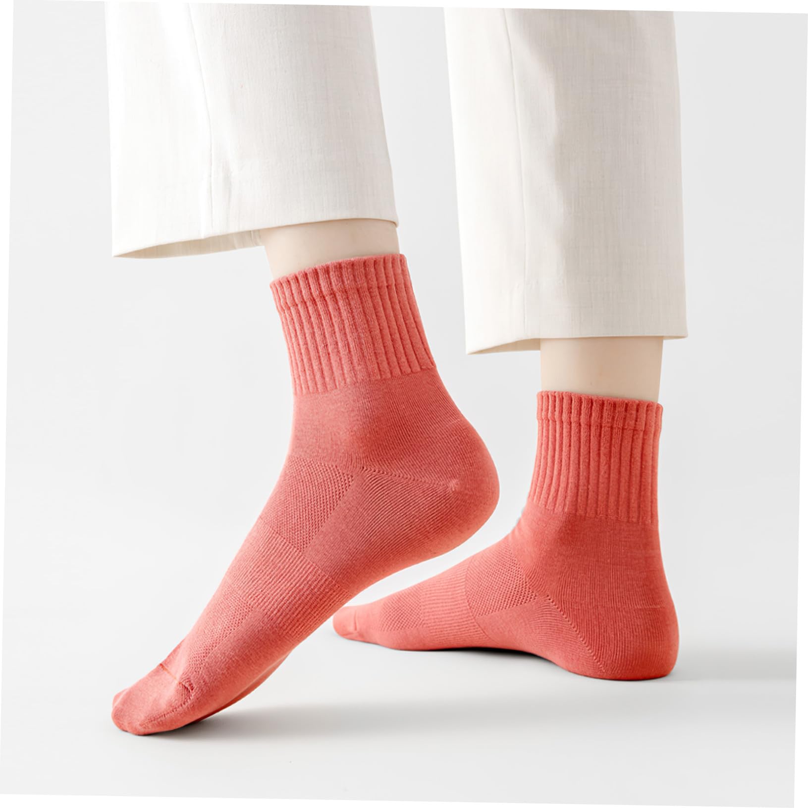 Hemobllo Calcetines de Algodón para Mujer, 10 Pares, Crew de Uso Diario | Paquete 10 Unidades, Banda Elástica, para Senderismo y Actividades Variadas