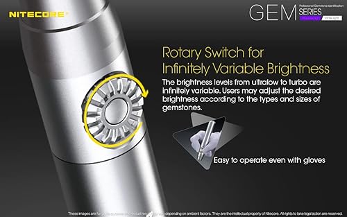 Miniatura 4 de NITECORE GEM10UV - Linterna de identificación de gemas con LED ultravioleta, color negro