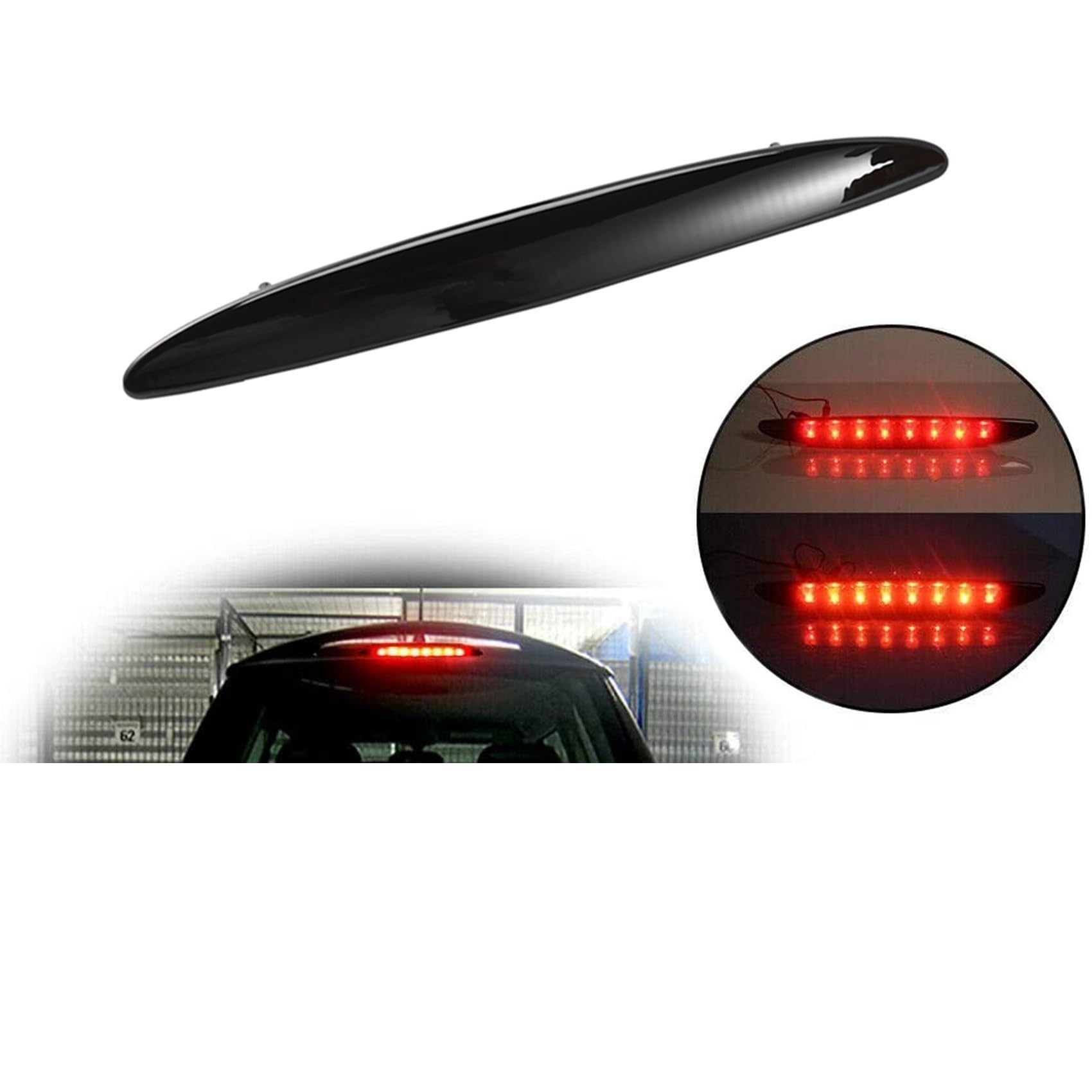 Terza Luce Di Stop LED Per Mini Cooper R50 R53 2001-2006 - Nero Affumicato - Foto 8