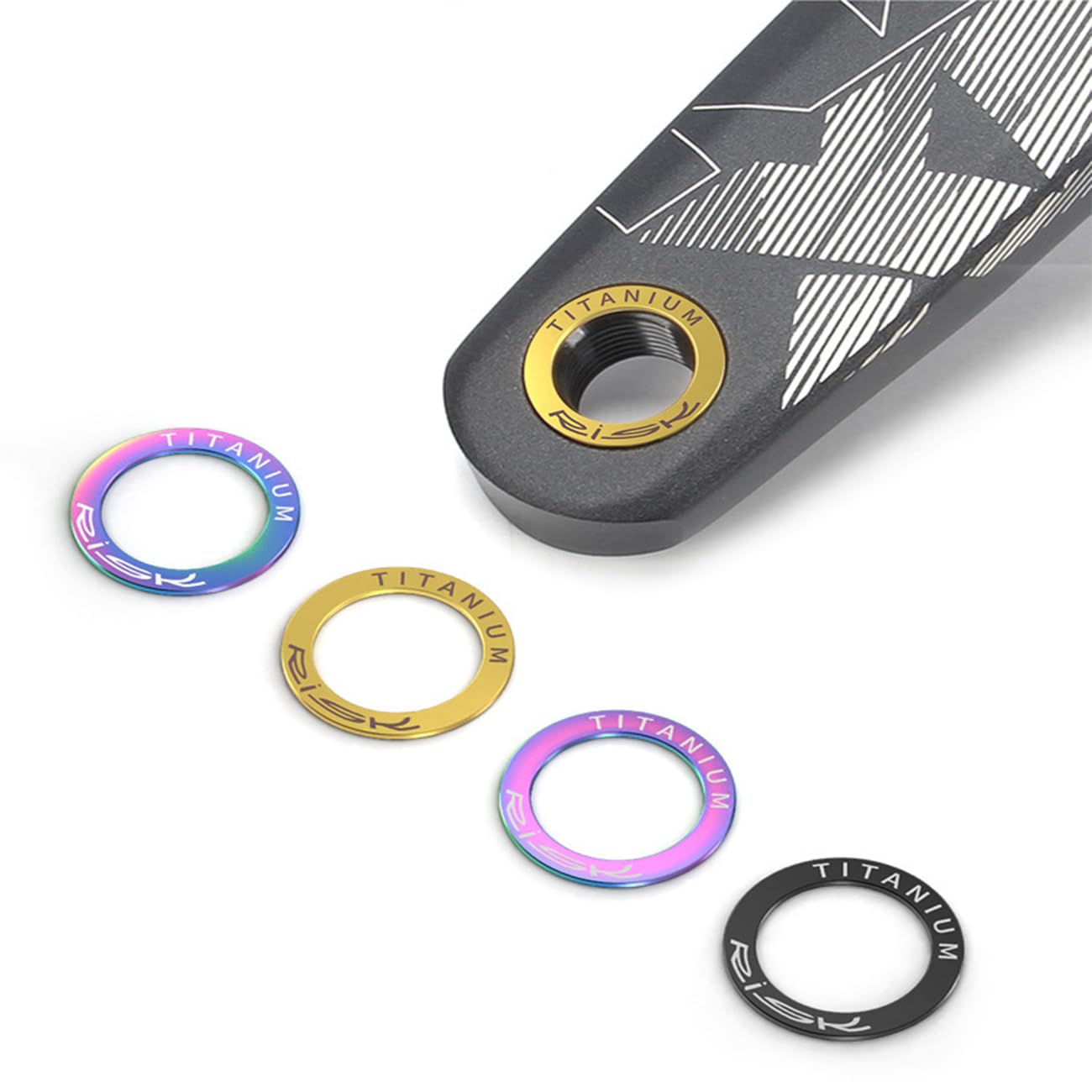 2 Pcs Extended Bike Pedal Washers Titanium Pedal Spacer Mountain Road Folding Bike Locking Pedal Washer Tooth Disc Crank Protection Pad Ring