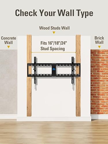 Miniatura 7 de Mounting Dream Soporte de pared para TV de 42 a 86 pulgadas, soporte de TV inclinable con ajuste de nivel para pernos de 16 pulgadas, 18 pulgadas,