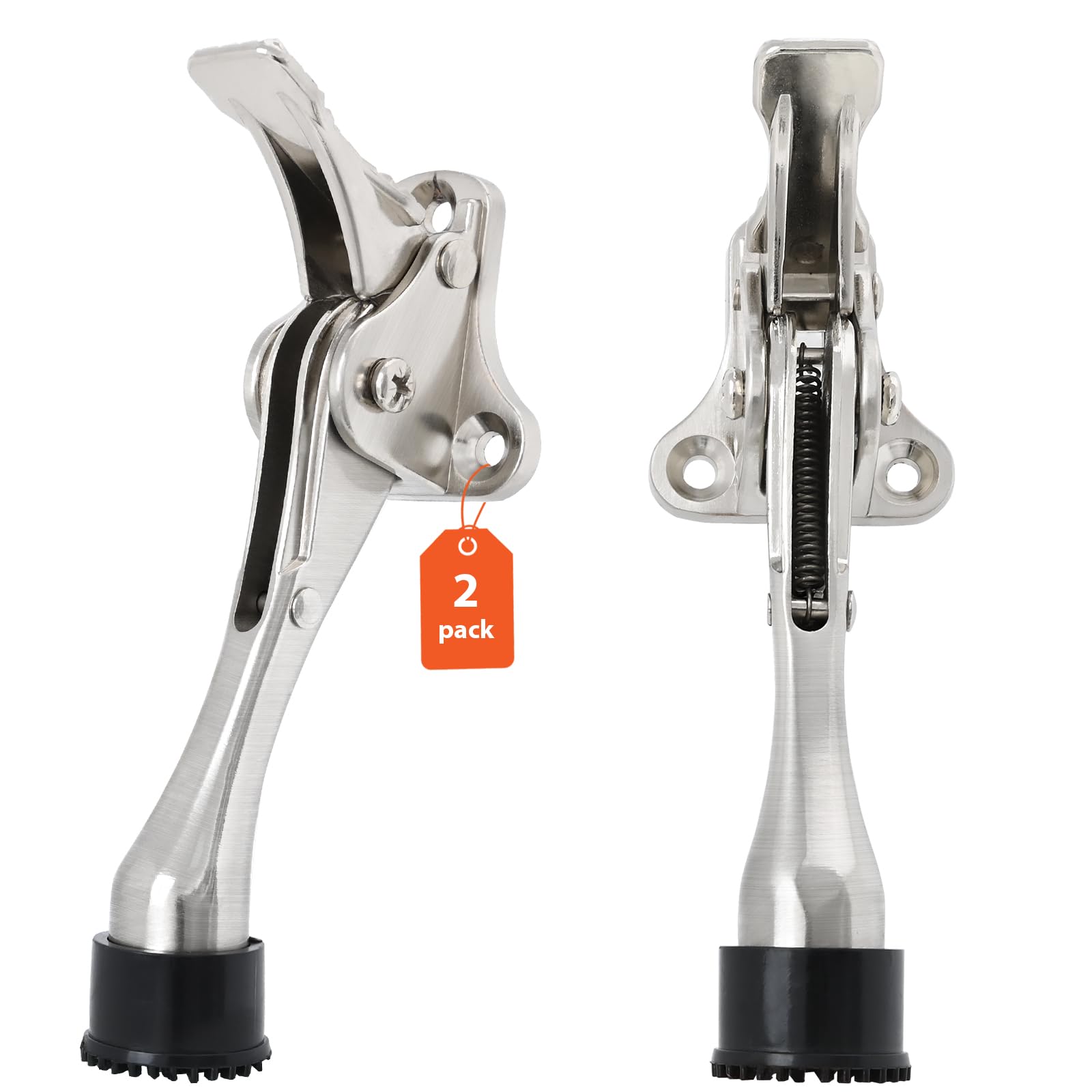 KOVOSCH 4 Inches Kickdown Door Stoppers Brushed Satin