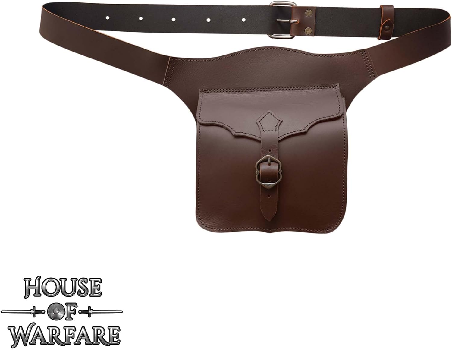 Full Grain Leather Belt Bag for Men & Women | Handmade Medieval LARP Pouch with Buckle for Cosplay & Renaissance Fair (Satchel Bag) - Image 8