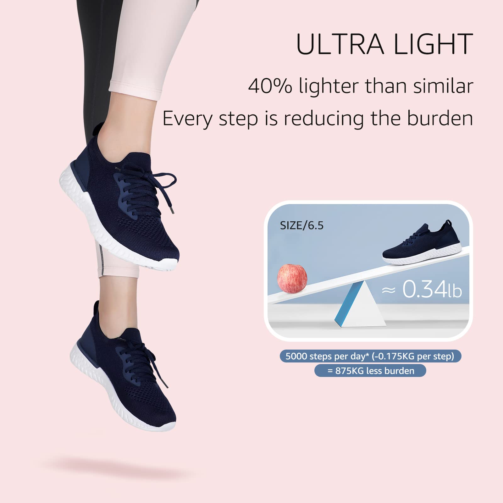 HKR Donna Scarpe Ginnastica Running Camminare Sportive Fitness Sneaker