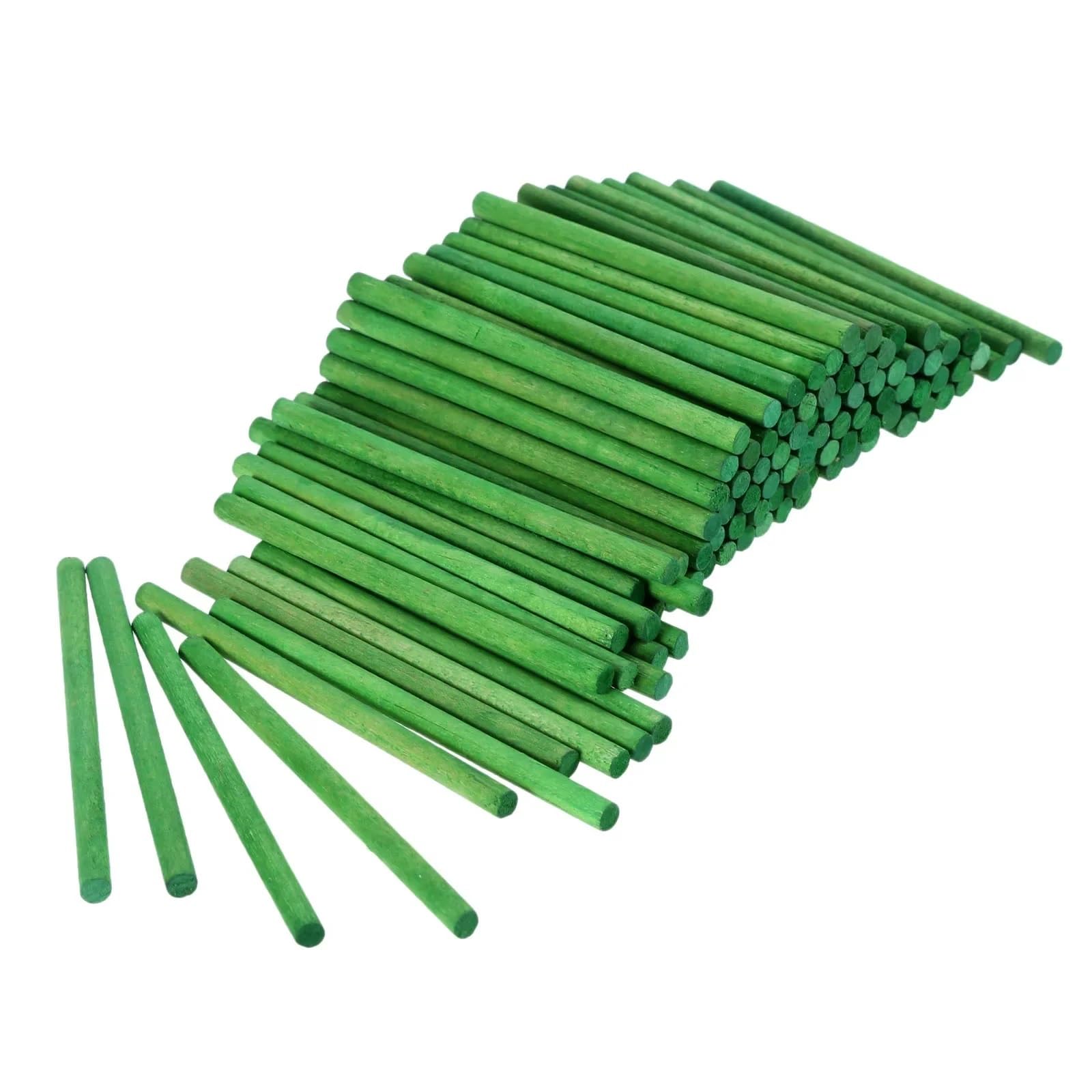 Hjtrtdf Grün Wooden Sticks， Wooden Counting Sticks Multicolor 68X4mm Pack Of 200 For Math Art Toy Building(Grün)