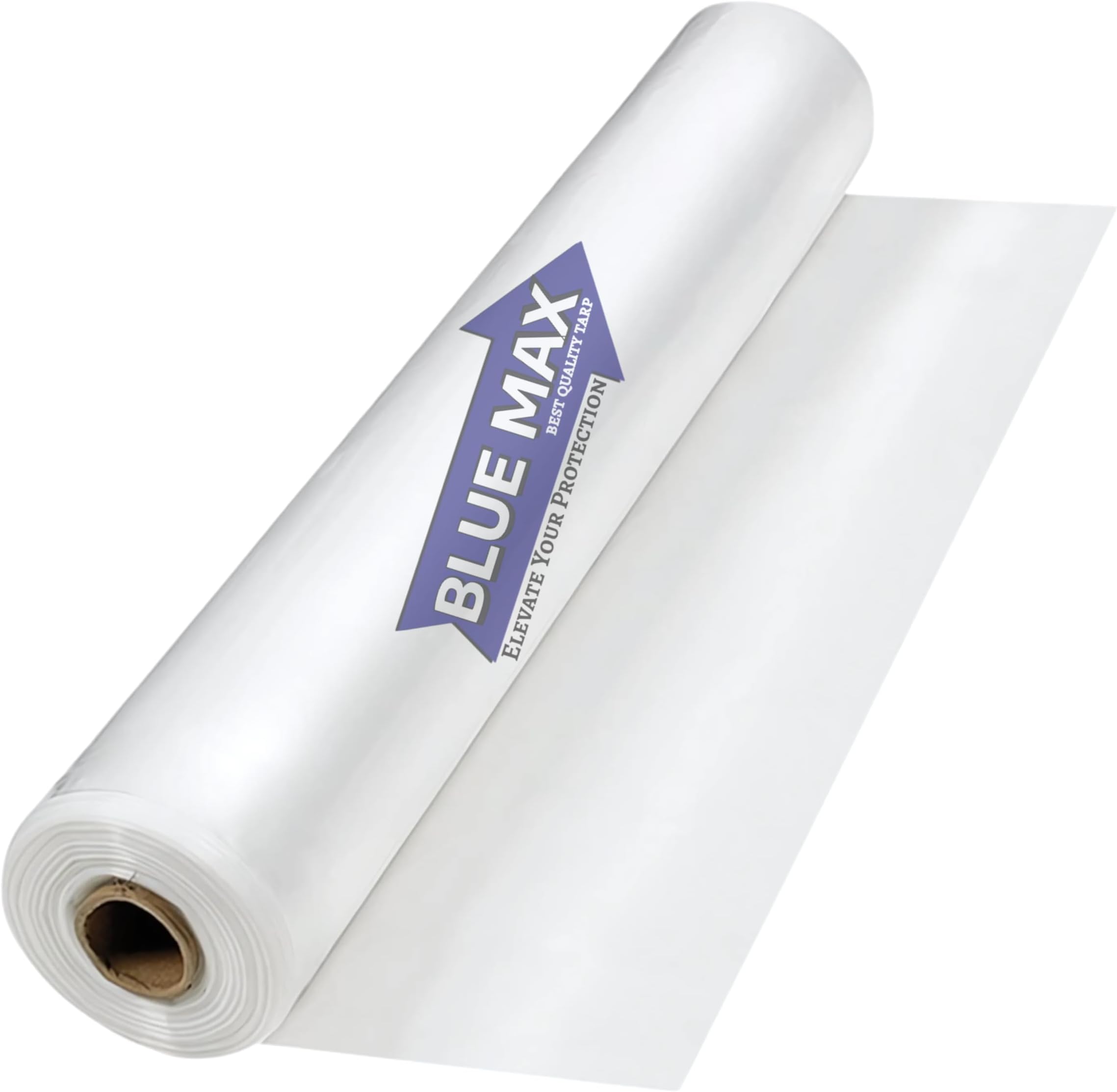 BLUE MAX LD Plastic Dust Cover Roll Sheet 44 Inch x 30 Meter | Transparent Polyethylene Sheeting Roll | Waterproof Dustproof Protective Cover | Furniture, Packing, Painting, Renovation Use