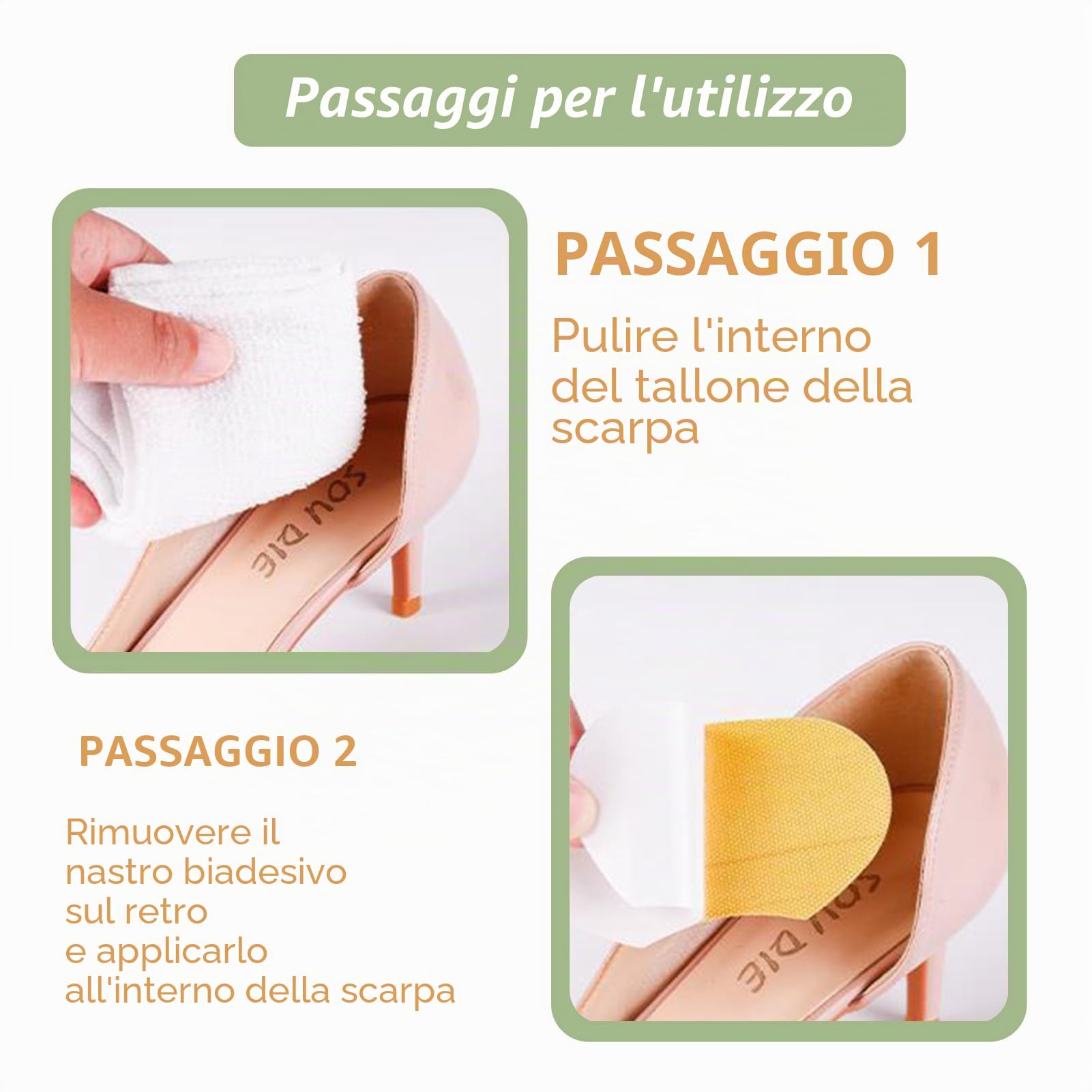 Set di 4 paia di cuscinetti per tallone, 3 mm e 6 mm autoadesivi, protezione per tallone per scarpe, inserti per scarpe troppo grandi, cuscinetti per tallone contro vesciche e sfregamento
