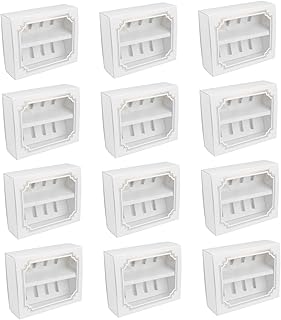 OUNONA 12pcs Box Macaron Box Round Cake Carrier Clear Cake Stand Dessert Boxes Freezer Boxes Dessert Packaging Boxes Cake Boxes Macaron Containers Paper Cup Pastry Box White