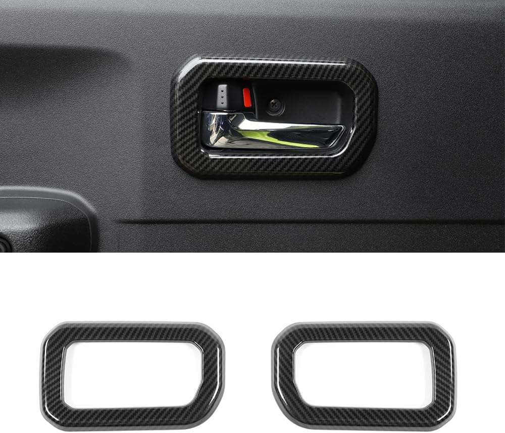 Door Grab Handle Decoration Cover Trim Decal for Suzuki Jimny 2019 2020 2021 2022 2023 Car Interior Accessories ABS Carbon Fiber Look