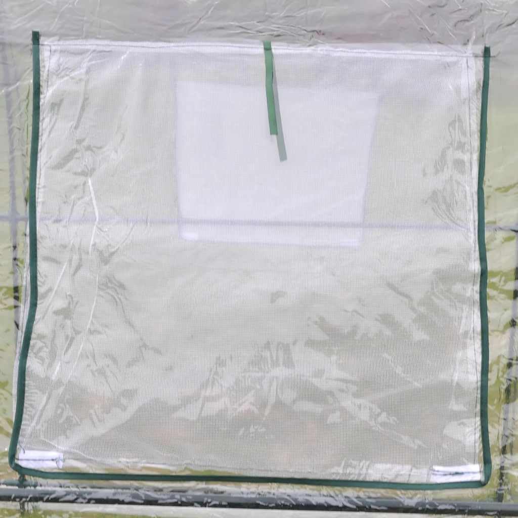 Invernadero con puerta con cremallera, cubierta verde transparente, grande y móvil para principiantes y jardineros experimentados