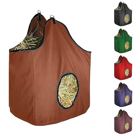 Derby Originals Large D-Ring Canvas Horse Hay Bag with Extra Wide Gusset and Six Month Warranty