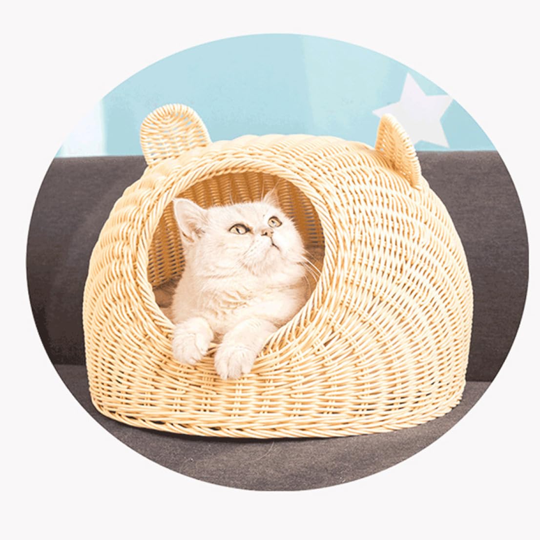 Amazon | [JUI3N] ペットマット 夏用 ラタン 猫ベッド カゴ ペット