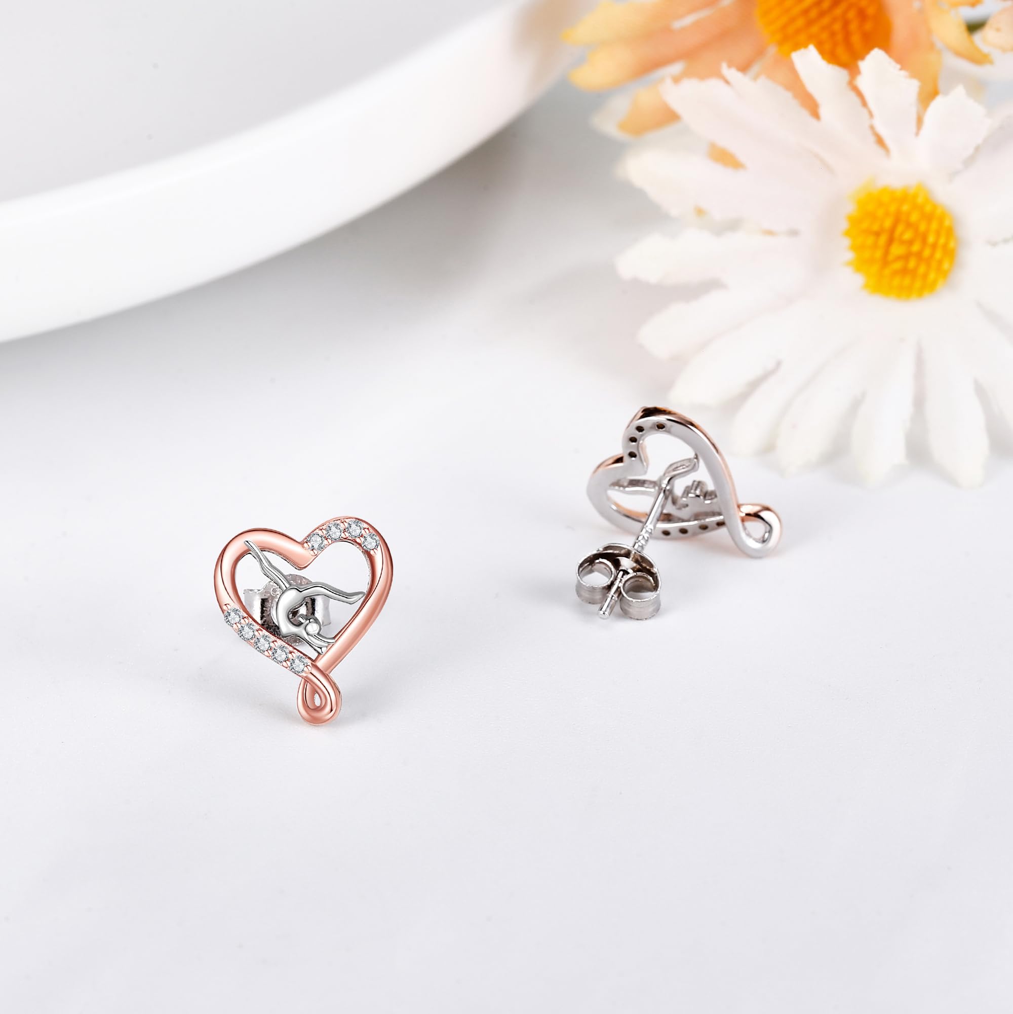 Orecchini da ginnastica Accessori per gioielli da ginnastica in argento sterling per donna