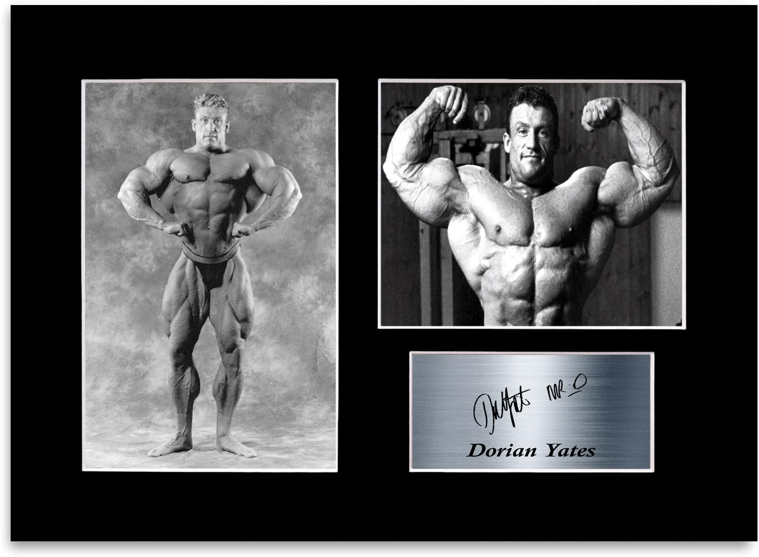 Generic Dorian Yates Gym Bodybuilding Motivational Poster Signed Photo Display Mount A4