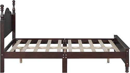 Miniatura 7 de SOFTSEA Moderno marco de cama matrimonial con cabecero alto y estribo de madera