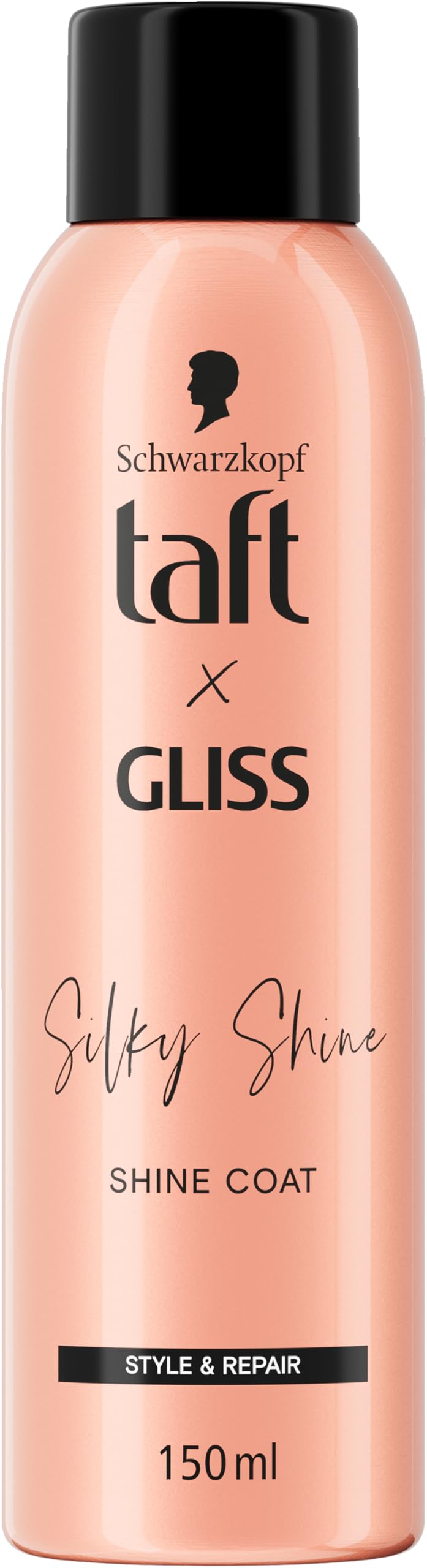 TAFT x GLISS Silky Shine Shine Coat (150 ml), Shine Spray bietet sofortigen Glanz für die Haare, bis zu 72 h Anti-Frizz-Effekt und Hitzeschutz bis zu 230°, für alle Haartypen