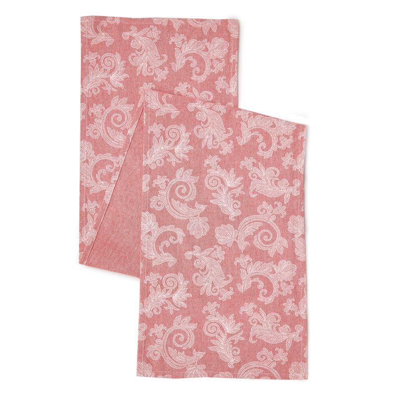 Encasa XO Dining Table Runner for 8 to 10 seater I Size 32x304 cm, Red - Image 4