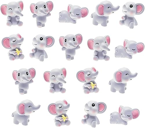 Miniatura 1 de 18 figuras de elefante miniatura de resina de elefante para bricolaje, jardín de hadas de Navidad, paisaje de musgo en miniatura, 18 piezas