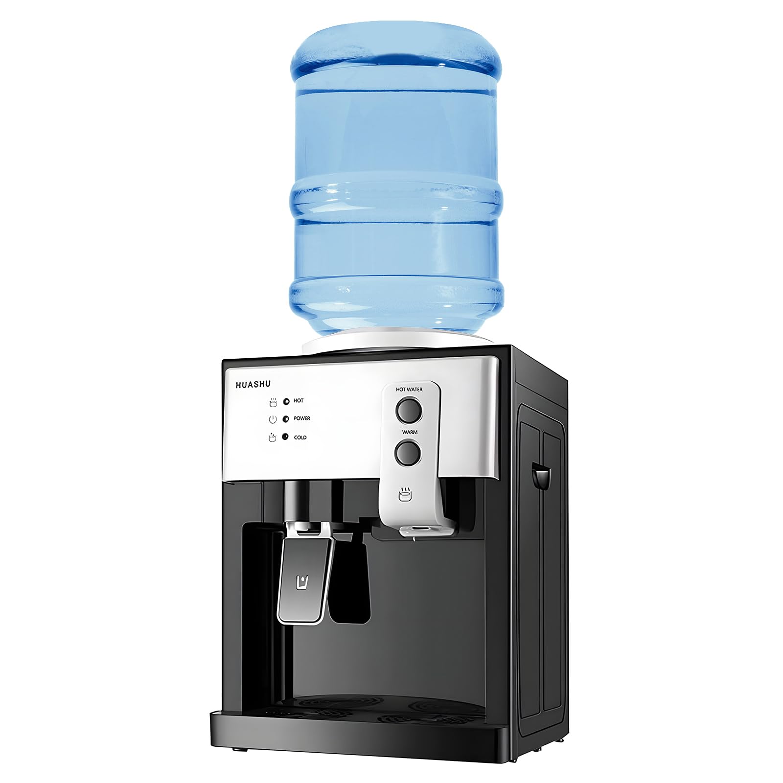 Mini Water Cooler Dispenser Countertop Top Loading Water Dispenser for 1 to 5 Gallon Bottles, Cold/Hot Water Dispenser of 3 Temperature Settings Hot Water, Normal Ice Water (46-59℉)