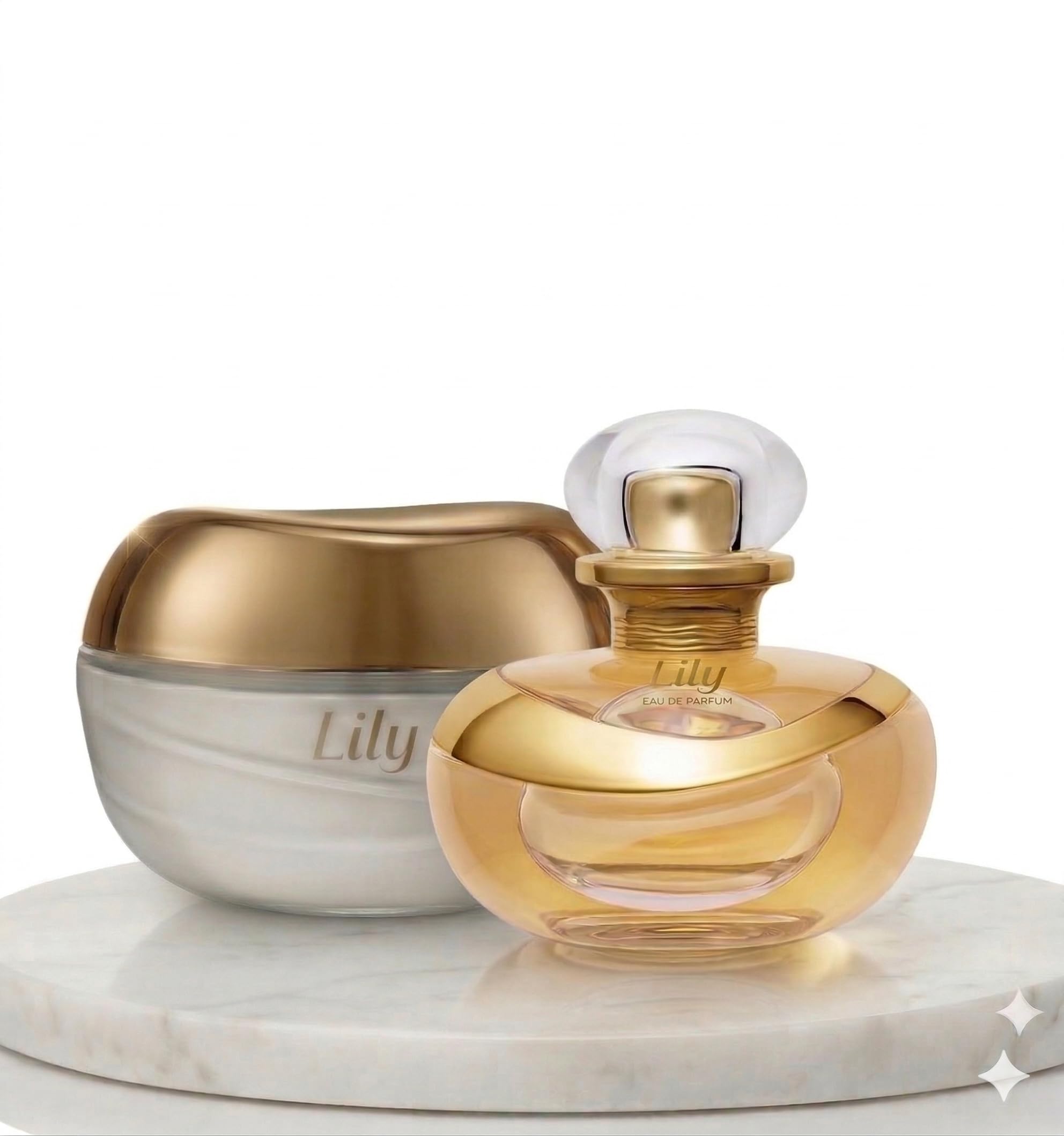 O Boticário Lily Coffret Regalo Set Profumo e Cura della Pelle con 2 Prodotti in Scatola Beige | Lily Crema Idratante Corpo Profumata Satinato 250 g e Lily Profumo Eau de Parfum EDP 75 ml