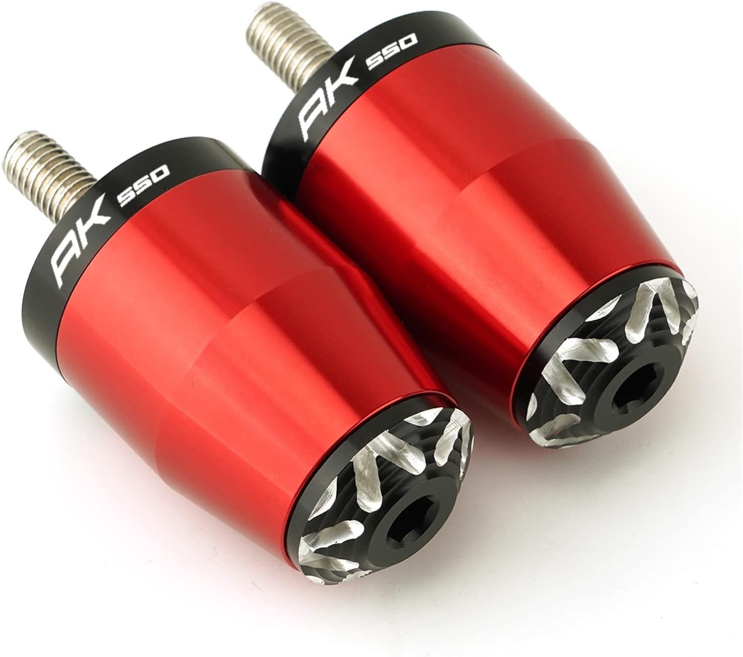 for KYMCO AK 550 AK550 2017 2018 2019 2020 Motorcycle Handlebar End Aluminum Handle Bar End Caps Balanced Plug Grips Cap with Logo (Color : Black)