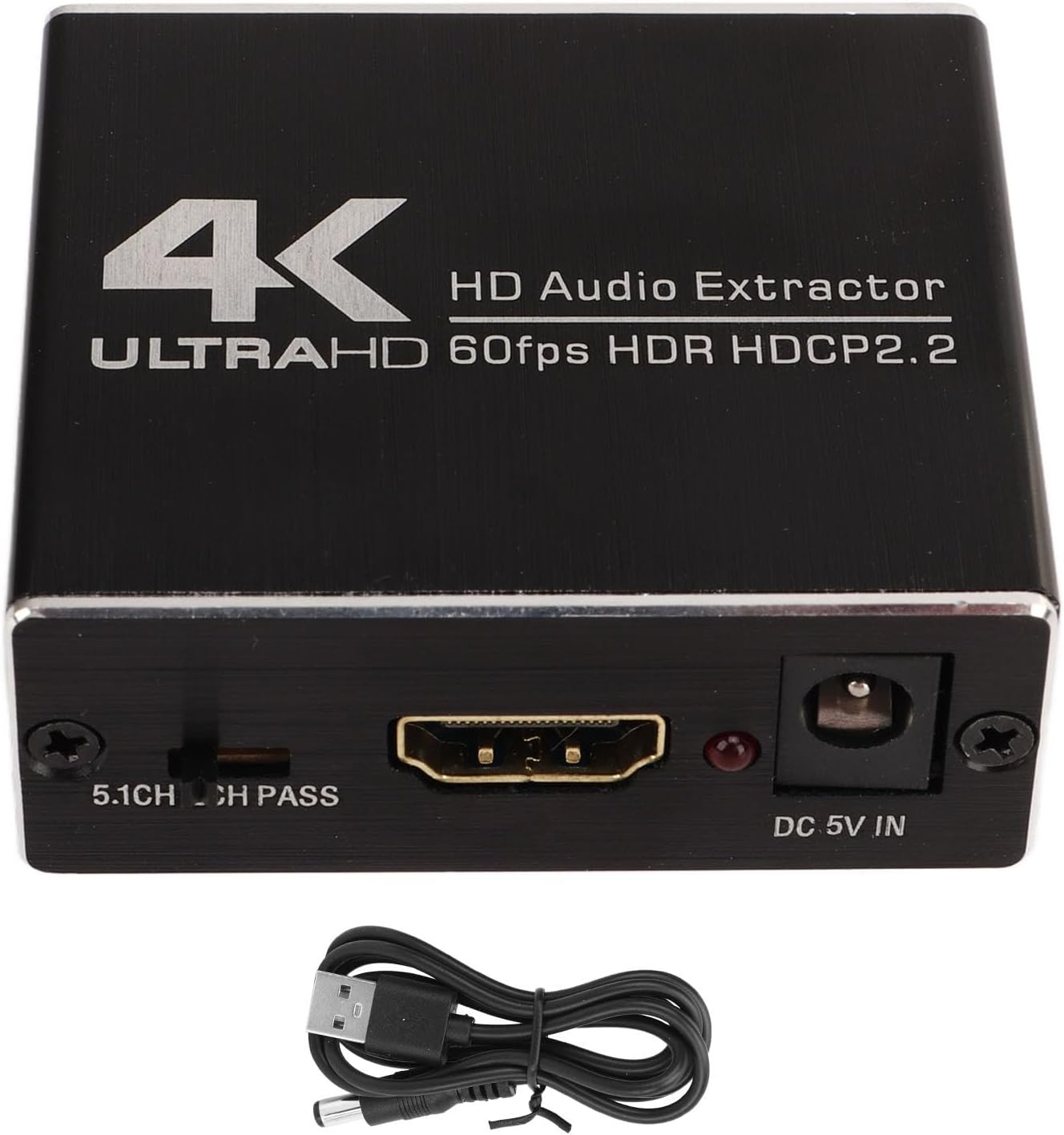 HD Splitter,5.1 Channel Multimedia Audios Extractor HD Video Switcher Splitter for Laptop TV Box Video Games Host