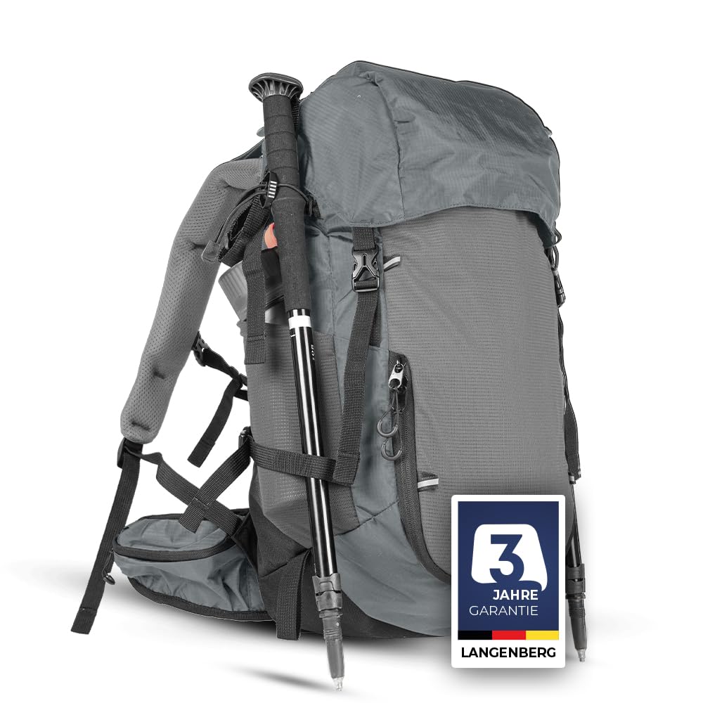 LANGENBERG Peak Wanderrucksack Herren und Damen - Tagesrucksack und Trekkingrucksack mit hohem Komfort und atmungsaktivem Mesh - 40L Premium Rucksack wandern - Outdoor Rucksack