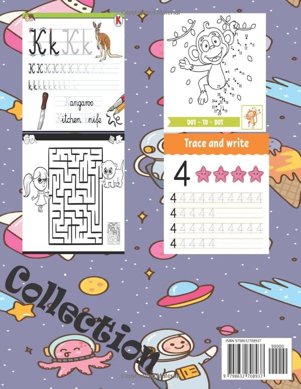 Kids Fun Acitivities Book: Puzzle Mazes For Kids 6-9 / alphabet and numbers book set / Dot To Dot for Kids / Large print image 2
