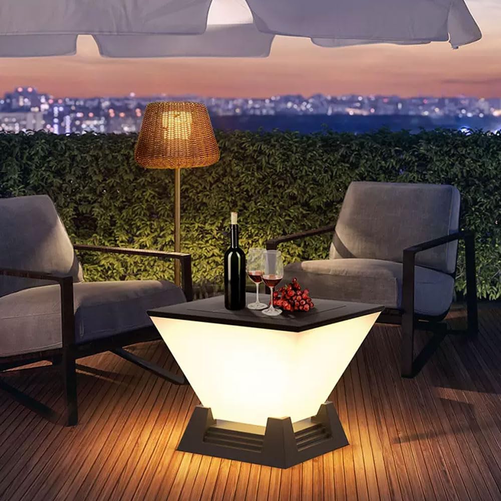 MOCHAMIK słupek świetlny na zewnątrz zewnętrzna wodoodporna kolumnowa na patio, pulpit balkon wspólnota oświetlenie wejściowe drzwi PC Cube lampka nocna na filarze LED Garden