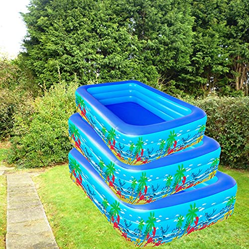 SHWYSHOP Tragbares Schwimmbecken 388 x 198 x 68 cm, Kinderbecken, Familien-Lounge-Pool in voller Größe, aufblasbares… – Bild 6