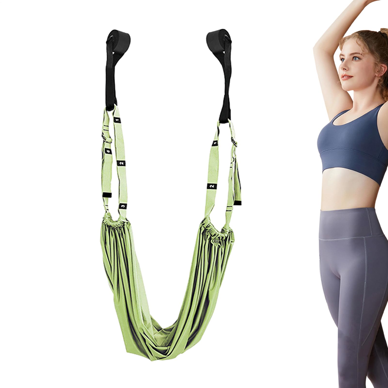 Puerta de correa de estiramiento de pierna, columpio de reversión de yoga - Correa de estiramiento de piernas para grandes desviaciones - Columpio de hamaca de Yoga aéreo, equipo de entrenamiento