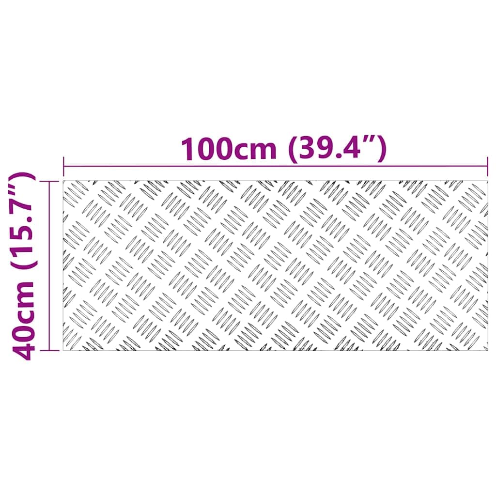 Aluminiowe stopnie schodowe, blacha ryflowana, 100 x 40 cm, kąt prosty, zestaw 4 sztuk, srebrne, antypoślizgowe, do użytku wewnątrz i na zewnątrz, ochraniacze schodów dla bezpieczeństwa i