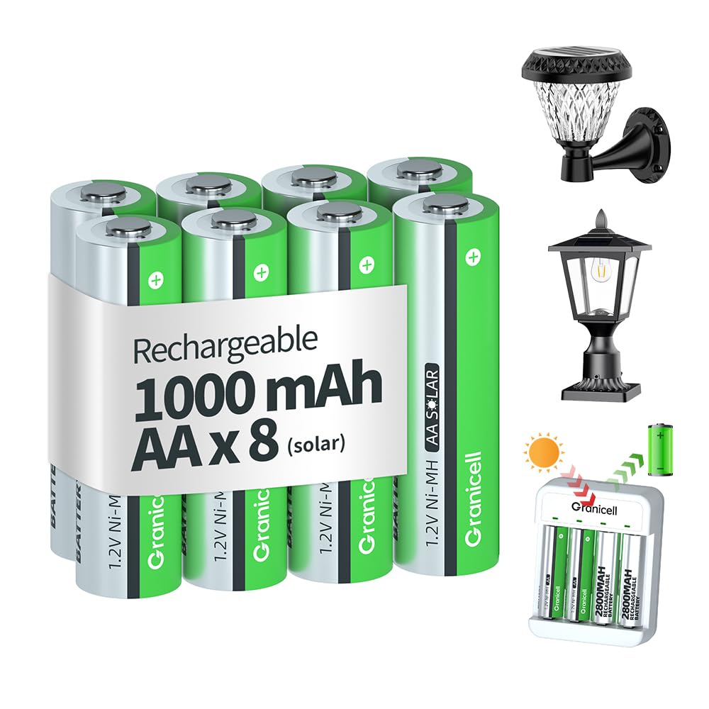 Granicell Wiederaufladbare AA-Batterien, 1.2V NI-MH 1000mAh Vorgeladene Doppel-A-Batterien mit hoher Kapazität