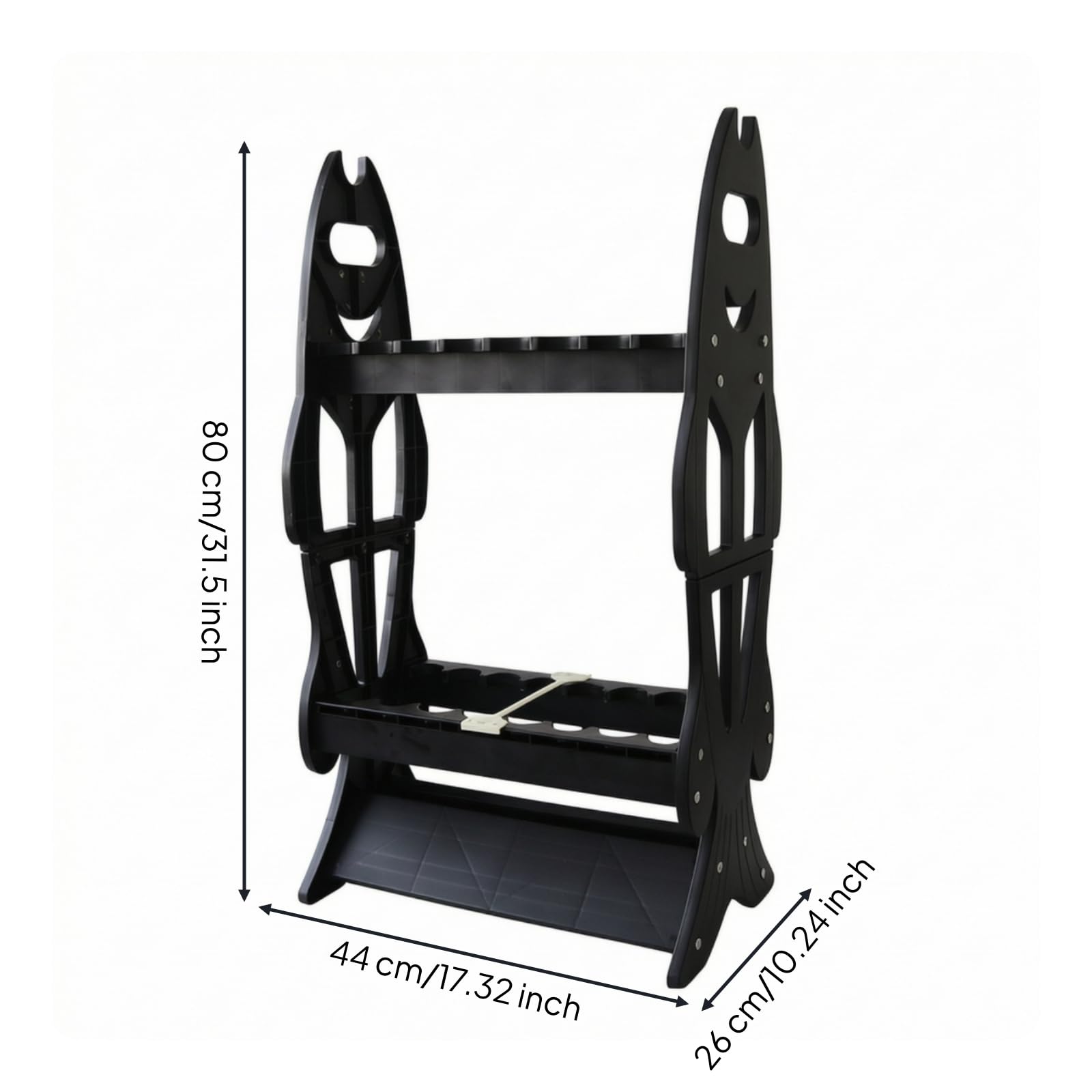 Porta Canne da Pesca Autoportante in Plastica Porta Canne Autoportante Verticale Supporto per Garage, Nero, style to 1
