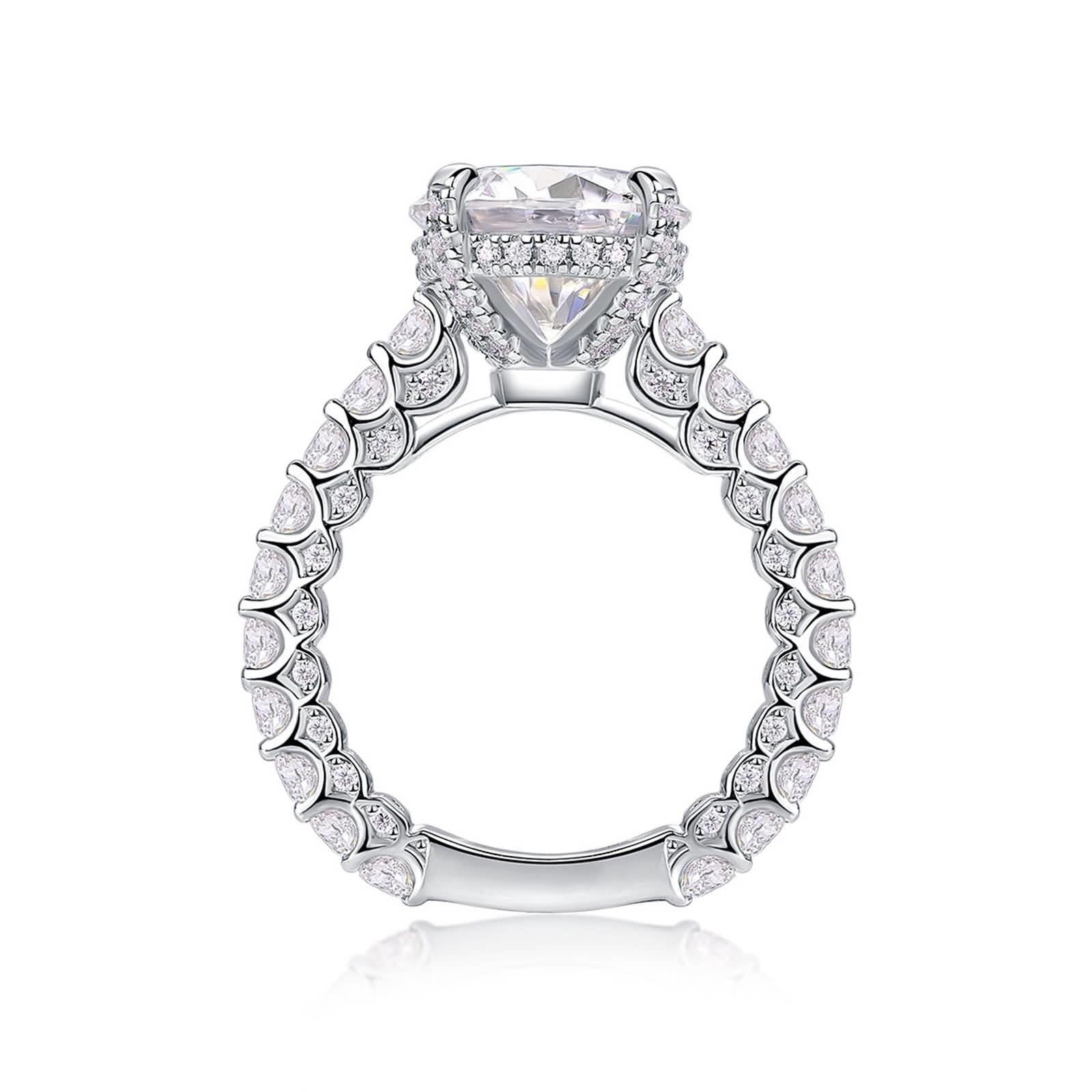 Pierścionki damskie z prawdziwego złota, pierścionki zaręczynowe z 5 ct moissanite, elegancki pierścionek zaręczynowy dla kobiet