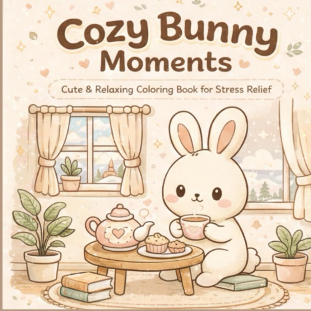 Cozy Bunny Moments: Cute & Relaxing Coloring Book for Stress Relief