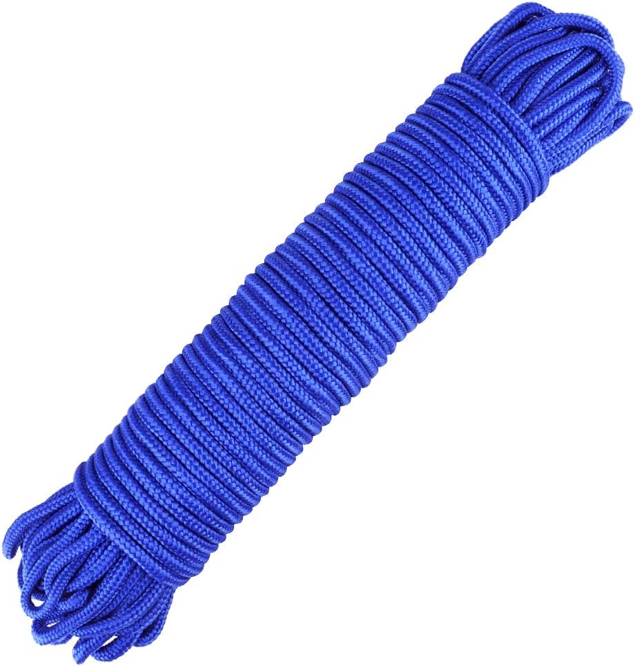 jijAcraft 6MM Royal Blue Nylon Rope: Thick Nylon Washing Line 30M Solid Binding Hanging Twisted Cord, Heavy Duty Rope for Garden, Hammock, Camping Trips, Marine Rigging
