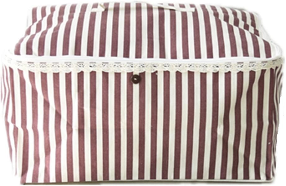 ShuZ Linen Clothes Storage Bag, Folding Organizer Bag for Comforters, Blanket, Clothes Storage. Waterproof, Dustproof, Moistureproof with Zipper and Handles